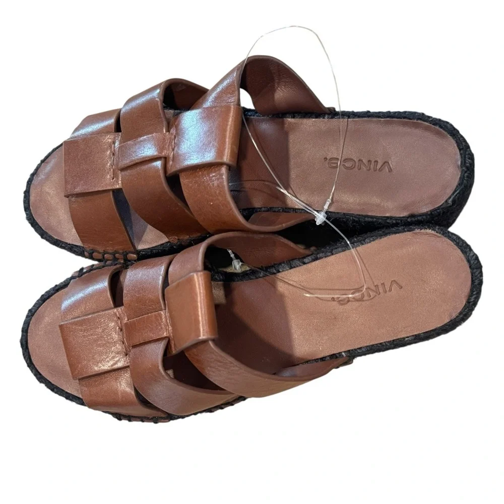 Vince Sabella‎ Espadrille 6 Black Brown Sandals